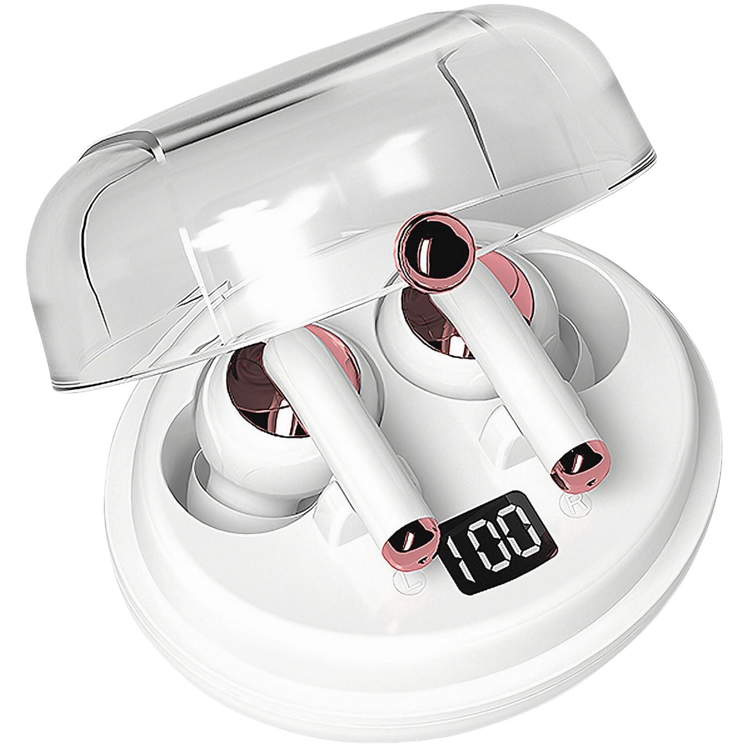 Gabba Goods GabbaGoods TrueBuds Chrome Wireless Earbuds, Bluetooth 5.3, 20Hrs Playtime, LED Power Display Charging Case,Touch Control, Voice Assisstant Compatible, Comfortable Secure Fit, Long Distance Connection