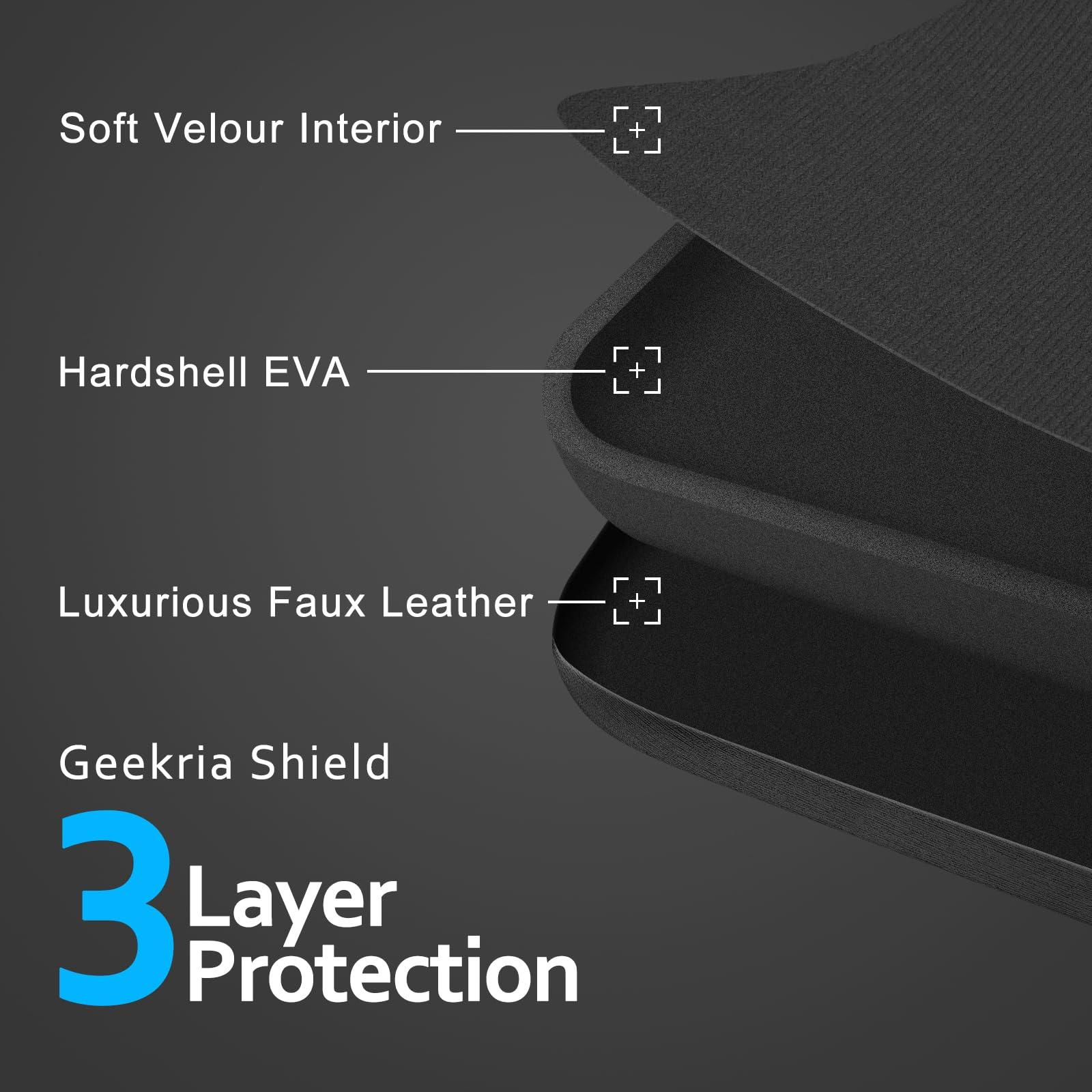 GEEKRIA Geekria Shield Headphones Case Compatible with Sennheiser Momentum 3 Wireless, PXC 550-II, HD 450BT, HD 4.50 Case, Replacement Hard Shell Travel Carrying Bag with Cable Storage (Black)