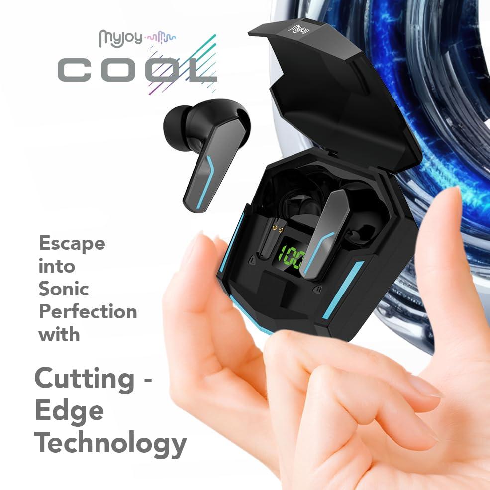 MyJoy MyJoy Cool Wireless Earbuds, Wireless Gaming Earbuds, Bluetooth Gaming, Noise Cancelling Ear Buds, Noise Cancelling Earphones for Gamers, Black