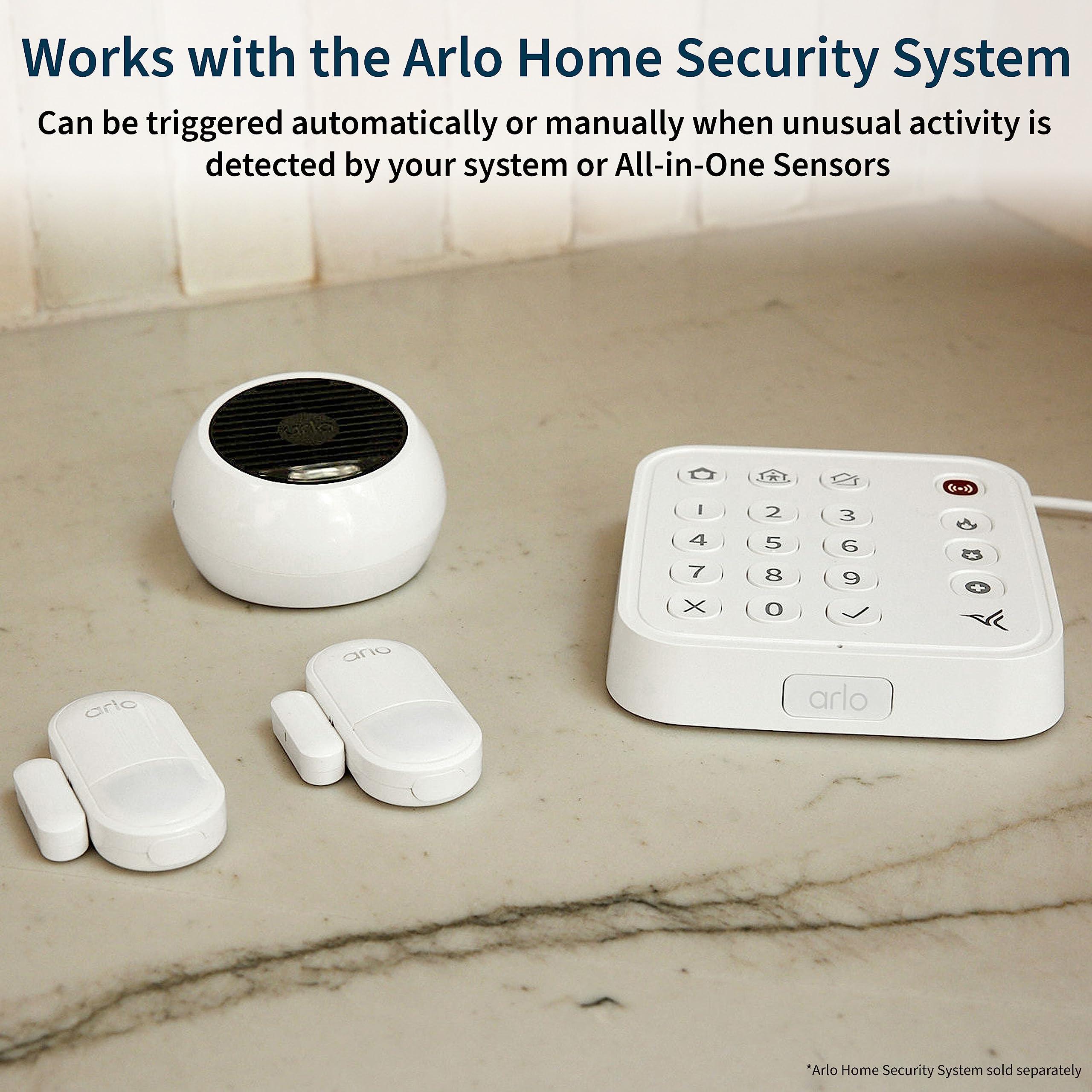 Arlo Arlo Wire-Free Outdoor Siren Weather Resistant, Built-in Siren, Strobe Light, Compatible with Arlo Home Security System SLB1001