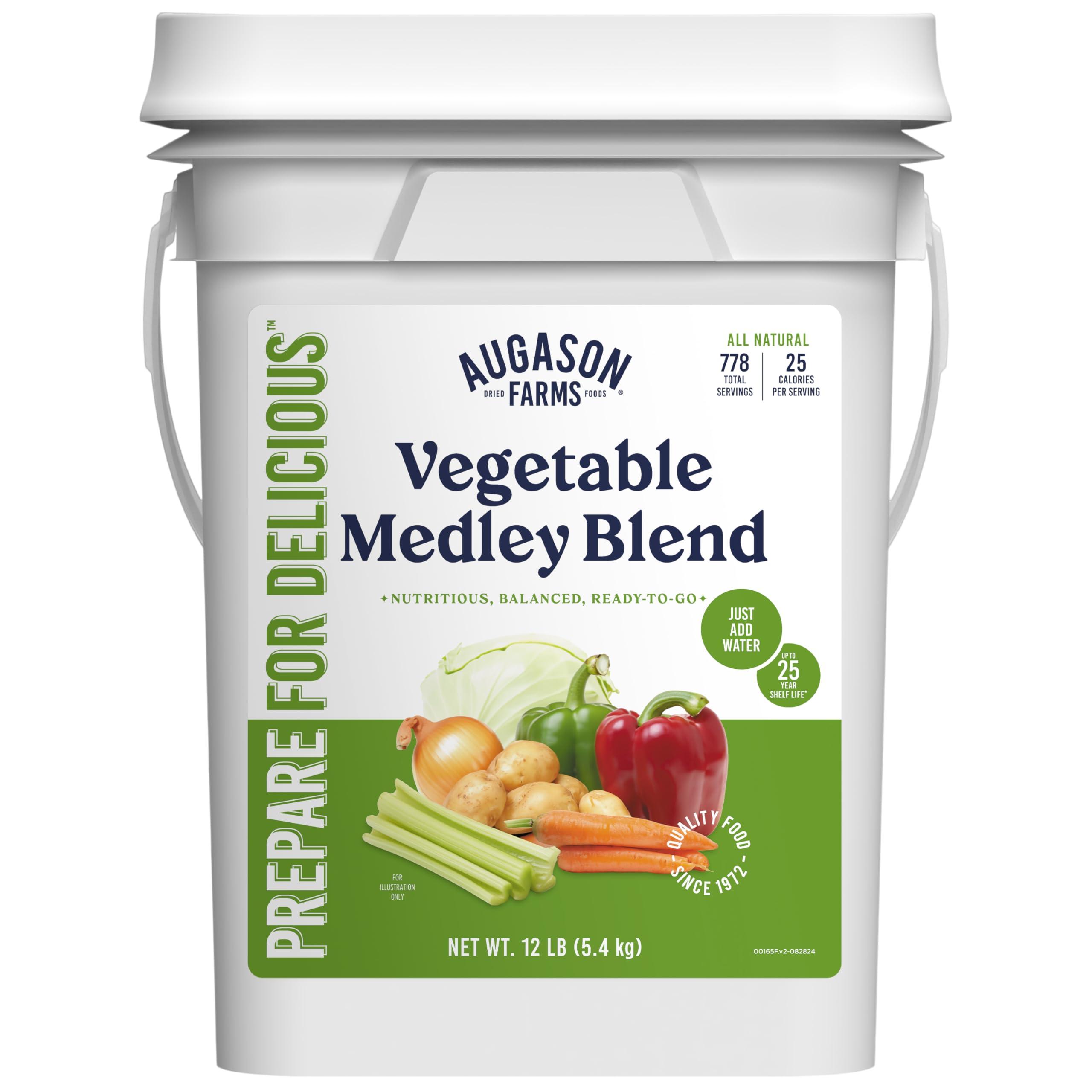 Augason Farms Augason Farms Vegetable Medley Blend 4-Gallon Pail, Certified Gluten Free, Emergency Food Supply, Everday Meals, 778 Servings