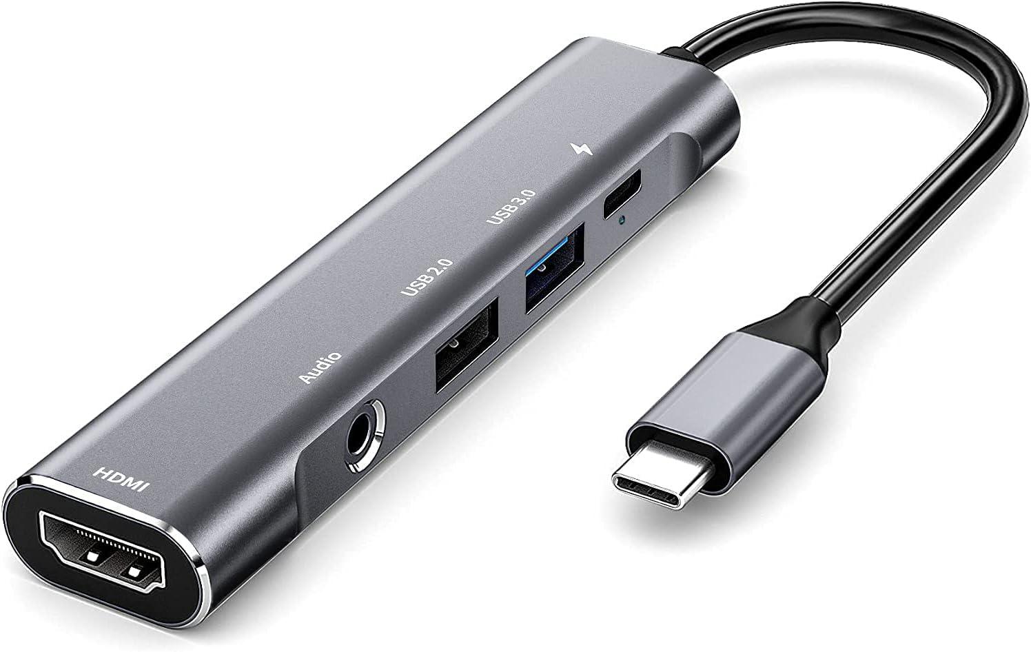 GKEAPZA USB C to HDMI Adapter Dex Dock for Galaxy S24/S23/S22/S21/Note20/TabS9/S8/S7,Type-c hub with 3.5mm Audio Jack,4K HDMI,USB3.0,PD 60W,Adapter for iPhone 15/iPad Air 4/5,iPad Mini 6,Nintendo Switch