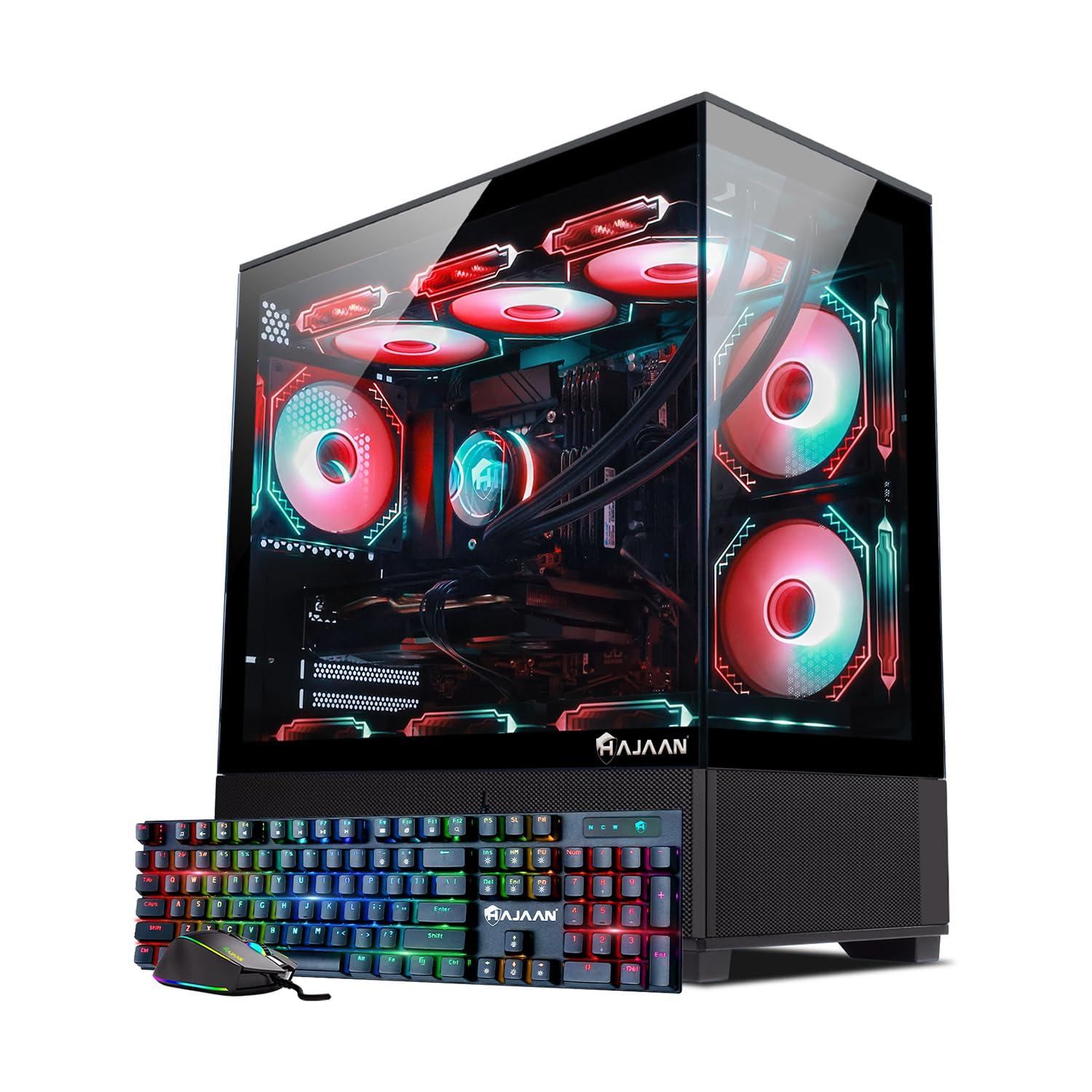 HAJAAN HAJAAN SuperX Gaming PC Liquid Cooled - Intel i7 12700F - GeForce RTX 3060 12GB - 32GB DDR4-2TB NVMe SSD - Windows 11 Pro - WiFi - Bluetooth - Mechanical Keyboard Mouse