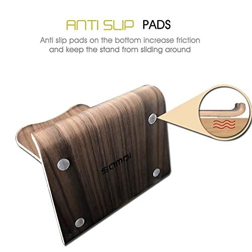 SAMDI SAMDI Wood Tablet Stand, Wooden iPad Holder: Desktop Stand Holder Dock for new iPad 2017 Pro 9.7, 10.5, Air mini 2 3 4, Kindle, Nexus, Accessories, Tab, E-reader, other Tablets(4-13 inch)-Black Walnut