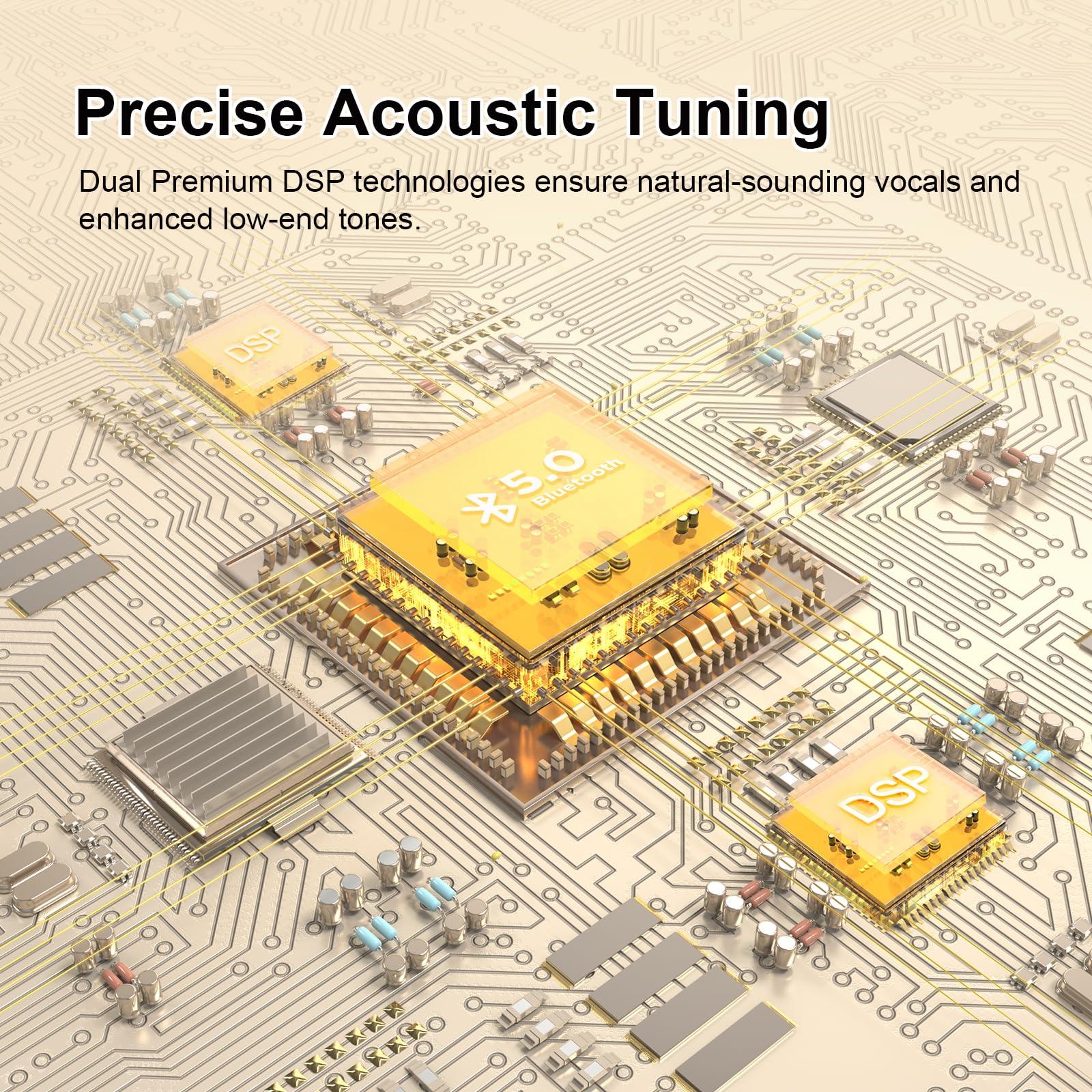 DOSS DOSS SoundBox XL Bluetooth Speaker with Subwoofer, 32W Loud Sound with Booming Bass, Dual DSP Technologies, 10H Playtime, USB-C, TWS, 2.1 Audio Channel for Home, Indoor and Office - Gold