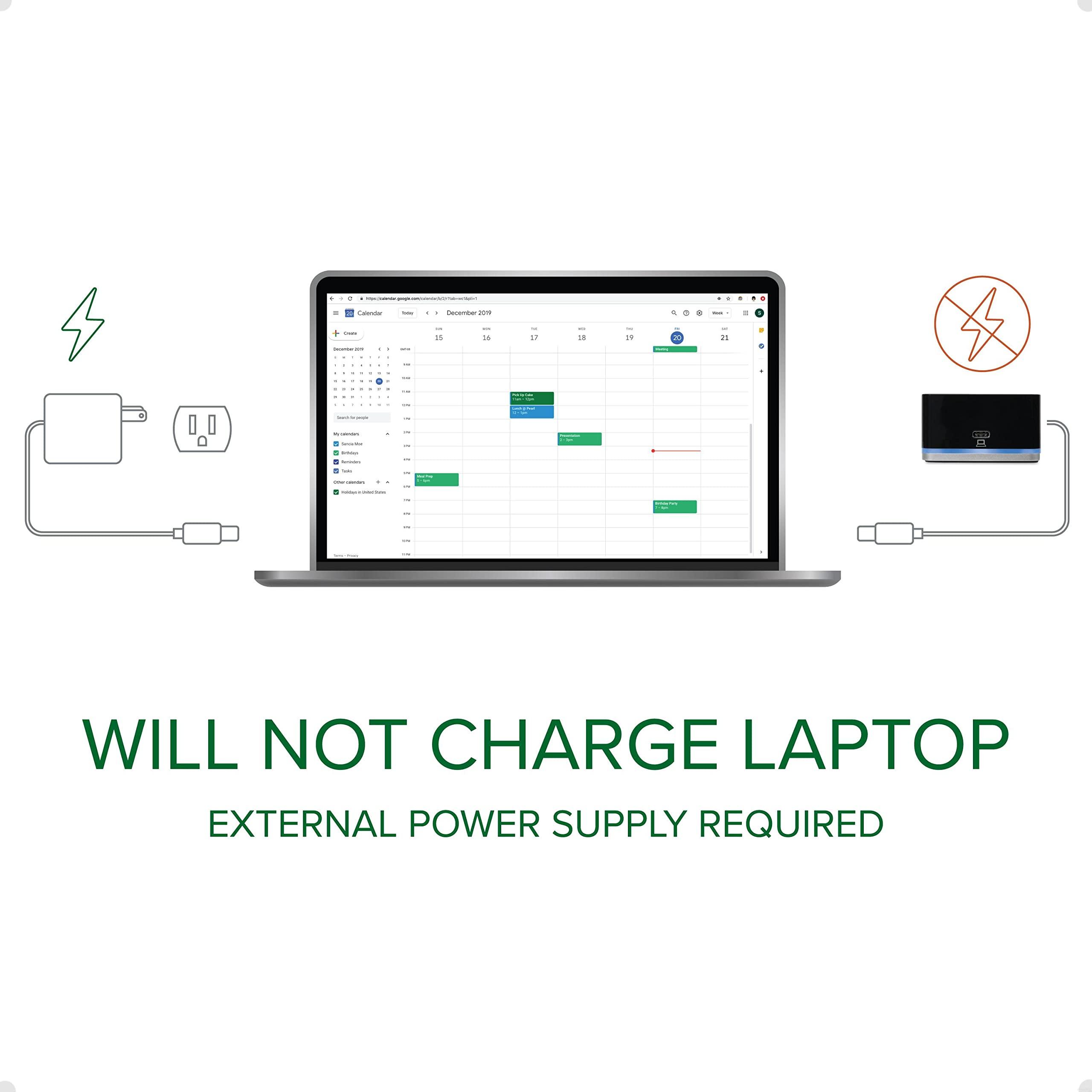 Plugable Plugable USB C Cube - Wired Mini Docking Station, Compatible with Thunderbolt 3 Ports and Specific USB-C Systems - Driverless (No Host Charging, Connect 1x HDMI up to 4K @30Hz, Ethernet, 3X USB Ports)