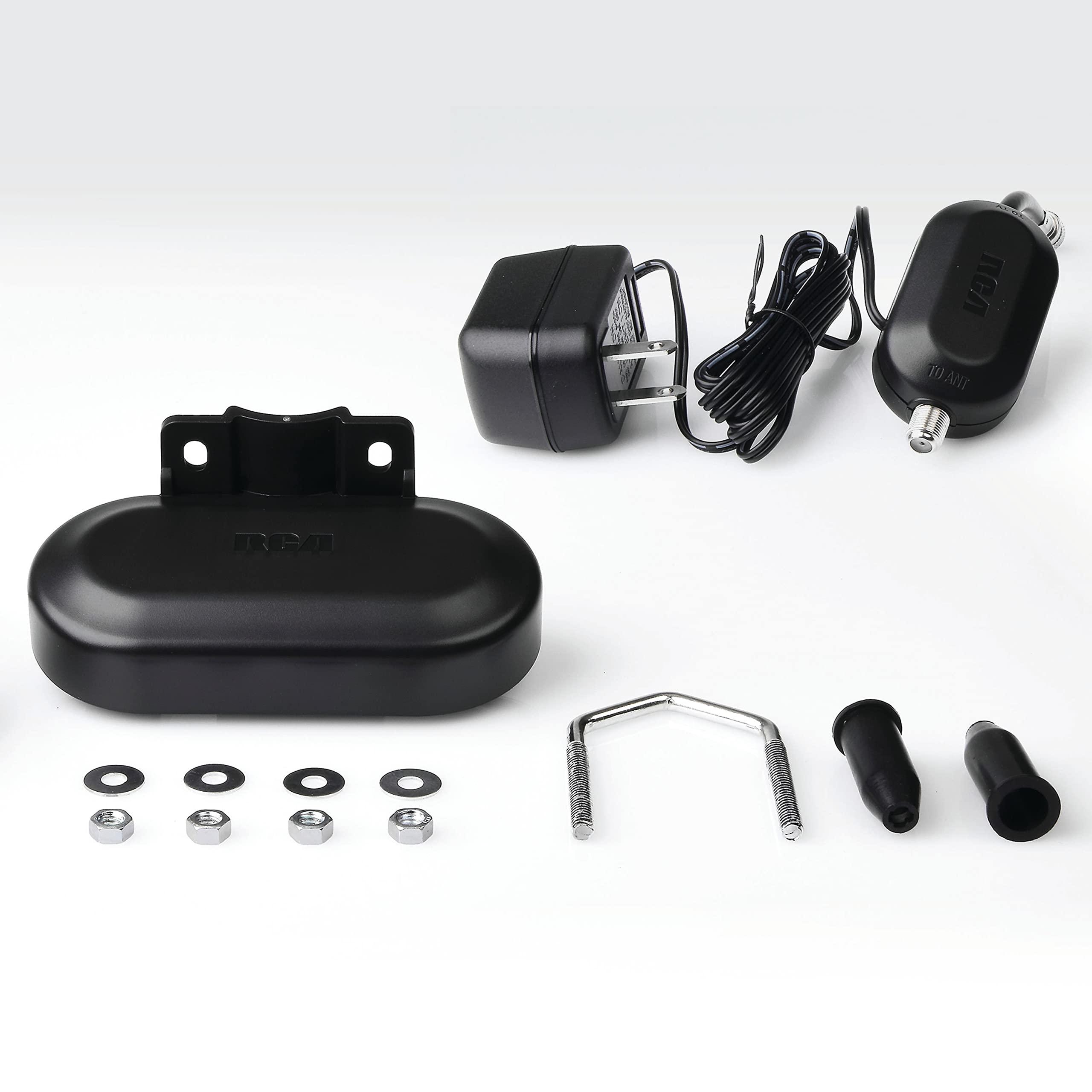 RCA RCA Digital Signal Amplifier for Outdoor Antennas Extremely Low Noise, UHF/VHF Amplification, Easy Install with Indoor Power Injector, Supports All TVs and Passive Outdoor TV Antennas (AMP2450E)