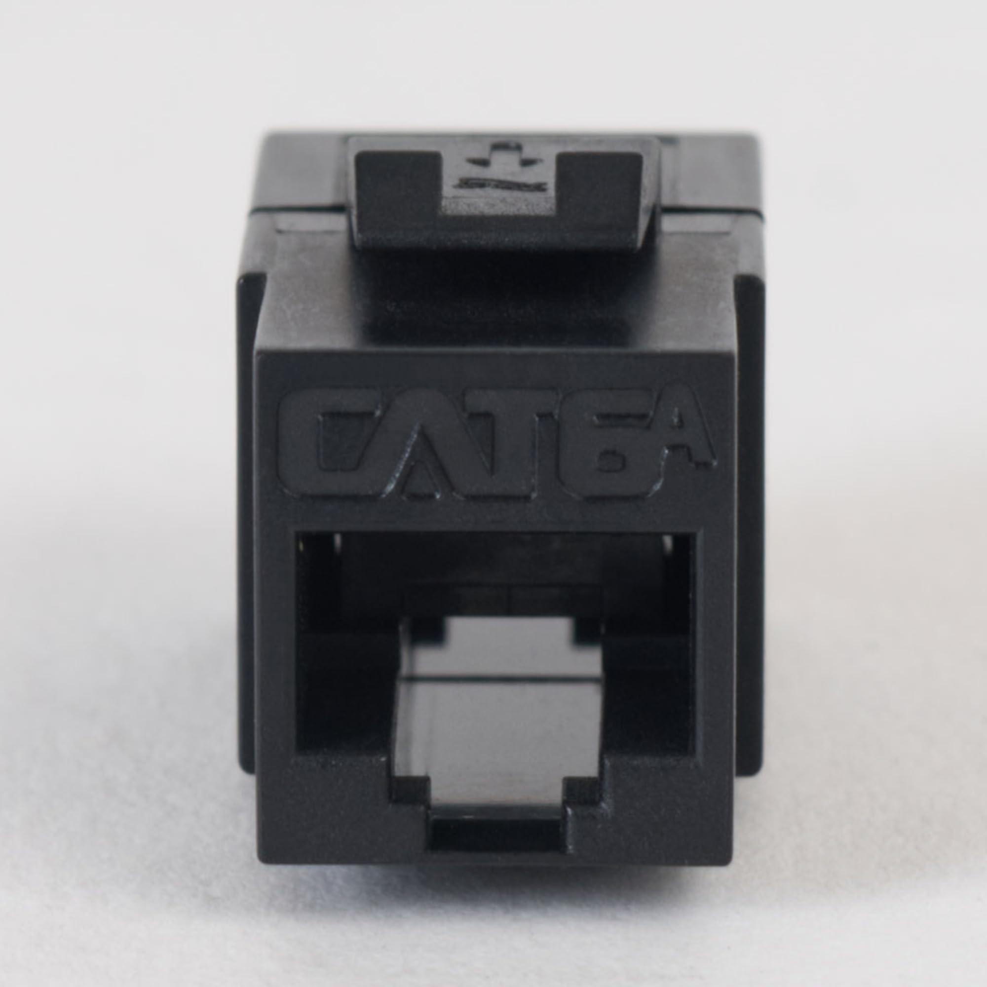 ICC ICC CAT6A RJ45 Keystone Coupler for HD Style, Black, 10-Pack