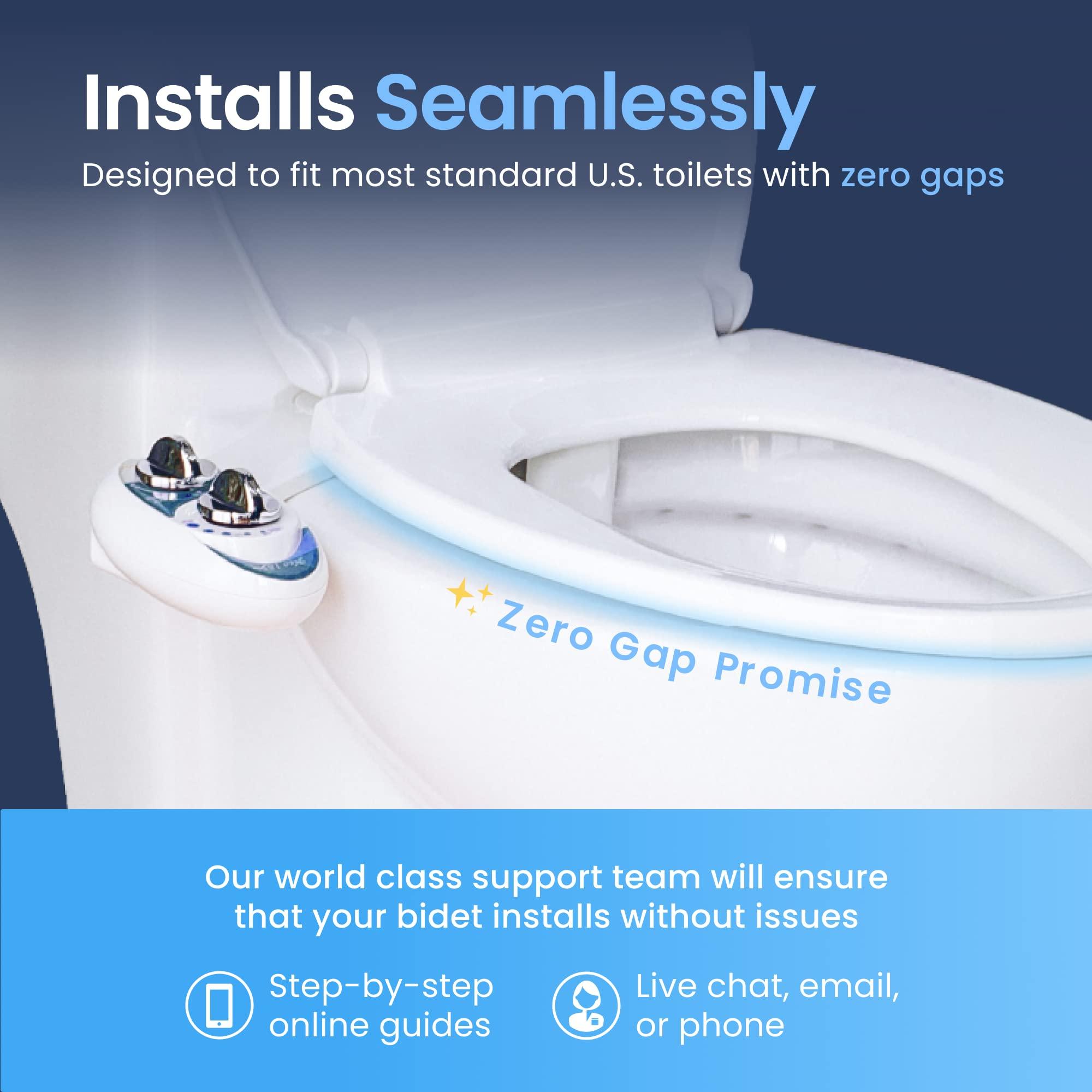 LUXE Bidet LUXE Bidet NEO 320 - Hot and Cold Water, Self-Cleaning, Dual Nozzle, Non-Electric Bidet Attachment for Toilet Seat, Adjustable Water Pressure, Rear and Feminine Wash, Lever Control (Blue)