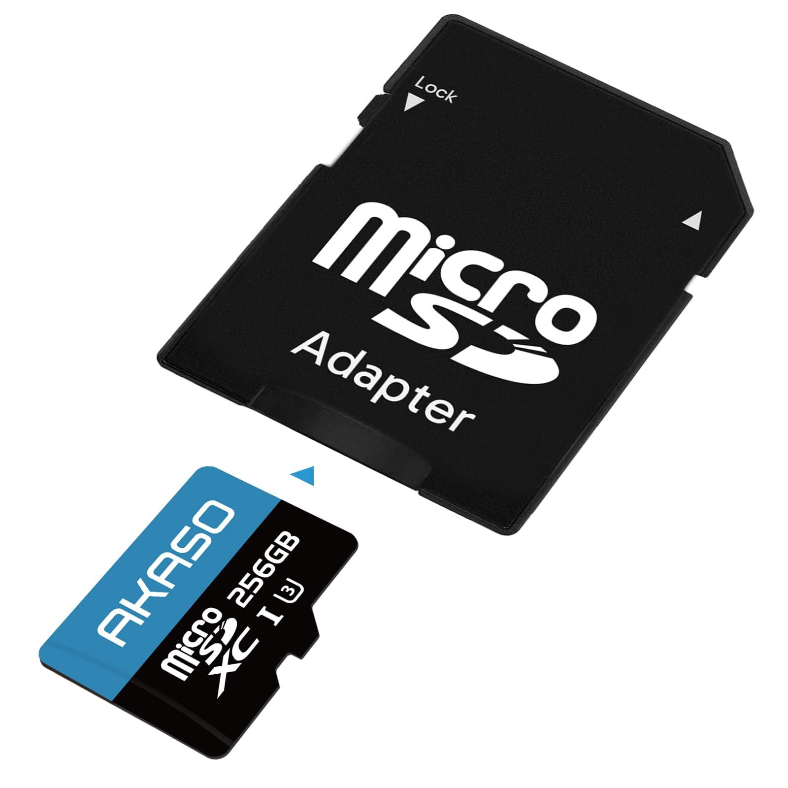 AKASO AKASO 256GB microSDXC U3 Memory Card - Up to 100MB/s, UHS-I C10, U3, Full HD, 4K UHD, MicroSD Card