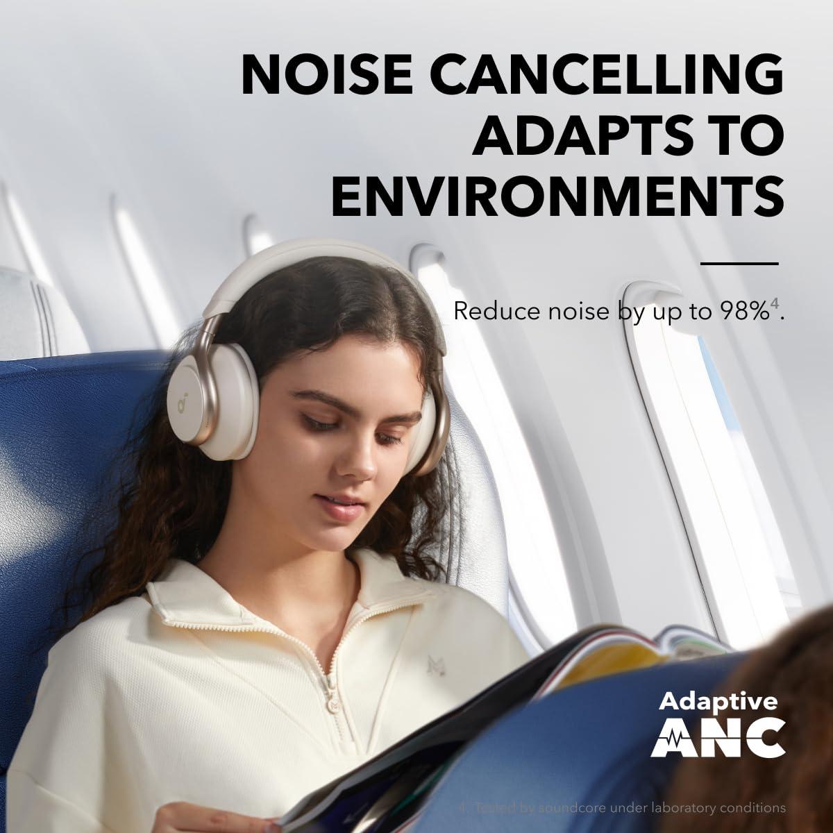 Soundcore Soundcore by Anker, Space One, Active Noise Cancelling Headphones, 2X Stronger Voice Reduction, 40H ANC Playtime, App Control, LDAC Hi-Res Wireless Audio, Comfortable Fit, Clear Calls, Bluetooth 5.3
