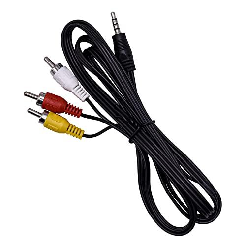 HQRP HQRP AV Audio Video Cable/Cord 3.5mm to 3 RCA Compatible with Canon JVC Panasonic PV-DV51 PV-DV52 PV-DV52D PV-DV52DS PV-DV52S PV-DV600 PV-DV100 PV-DV101 PV-DV102 PV-DV103 Camcorder, 56-inch