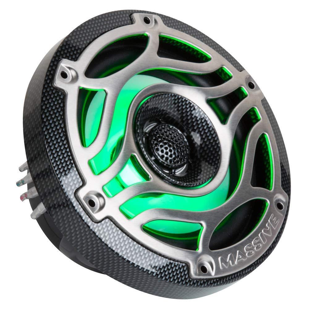 Massive Audio Massive Audio T65S - 6.5 Inch Marine Grade Speakers for Boats, UTVS, Off Road, Golf Carts, Motorcycles, Runabounts with Multi Color RGB LED Pulse Lighting (Pair)