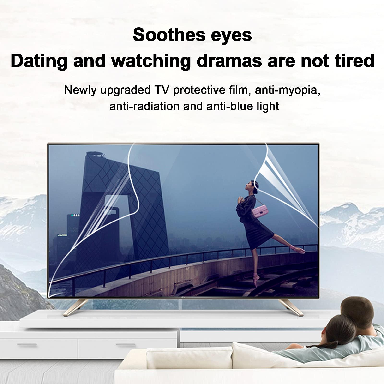 TYRHMY TYRHMY 65 Inch Anti Glare TV Screen Protector, Blue Light Filter for TV Screen 32-75 Inch, Matte Protective Film/Anti-Reflection Rate Up to 90% Relieve Eye Fatigue,32\" 698 * 392
