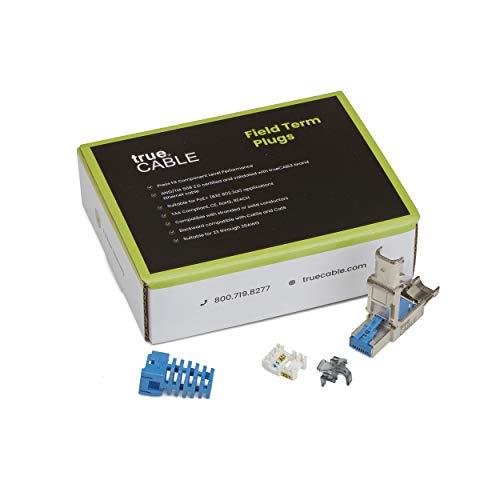 TRUE CABLE trueCABLE Cat6A Toolless Field Termination Plug, Shielded (STP), PoE++ (4PPoE), TAA Compliant, ANSI/TIA & ISO/IEC Certified, CE Listed, Modular RJ45 Male Connector, 12 Pack