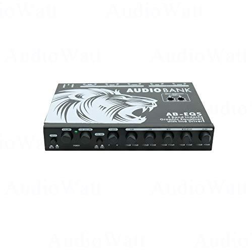 Audiobank Audiobank 5 Band in-Dash Stereo Graphic Equalizer with Line Driver with Three Stereo RCA Outputs/Frequency Response: 10Hz to 50000Hz 1dB / Maximum Output Voltage AB-EQ05