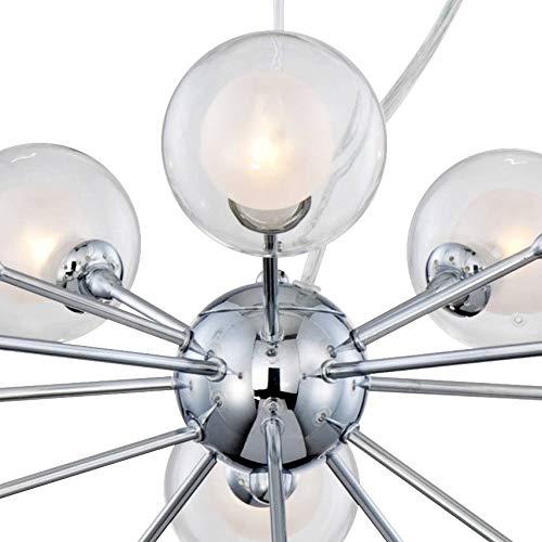 Possini Euro Design Possini Euro Design Spheres Chrome Sputnik Chandelier 30" Wide Mid Century Modern Glass Ball Halogen 15-Light Fixture for Dining Room House Foyer Entryway Kitchen Bedroom Living Room High Ceilings