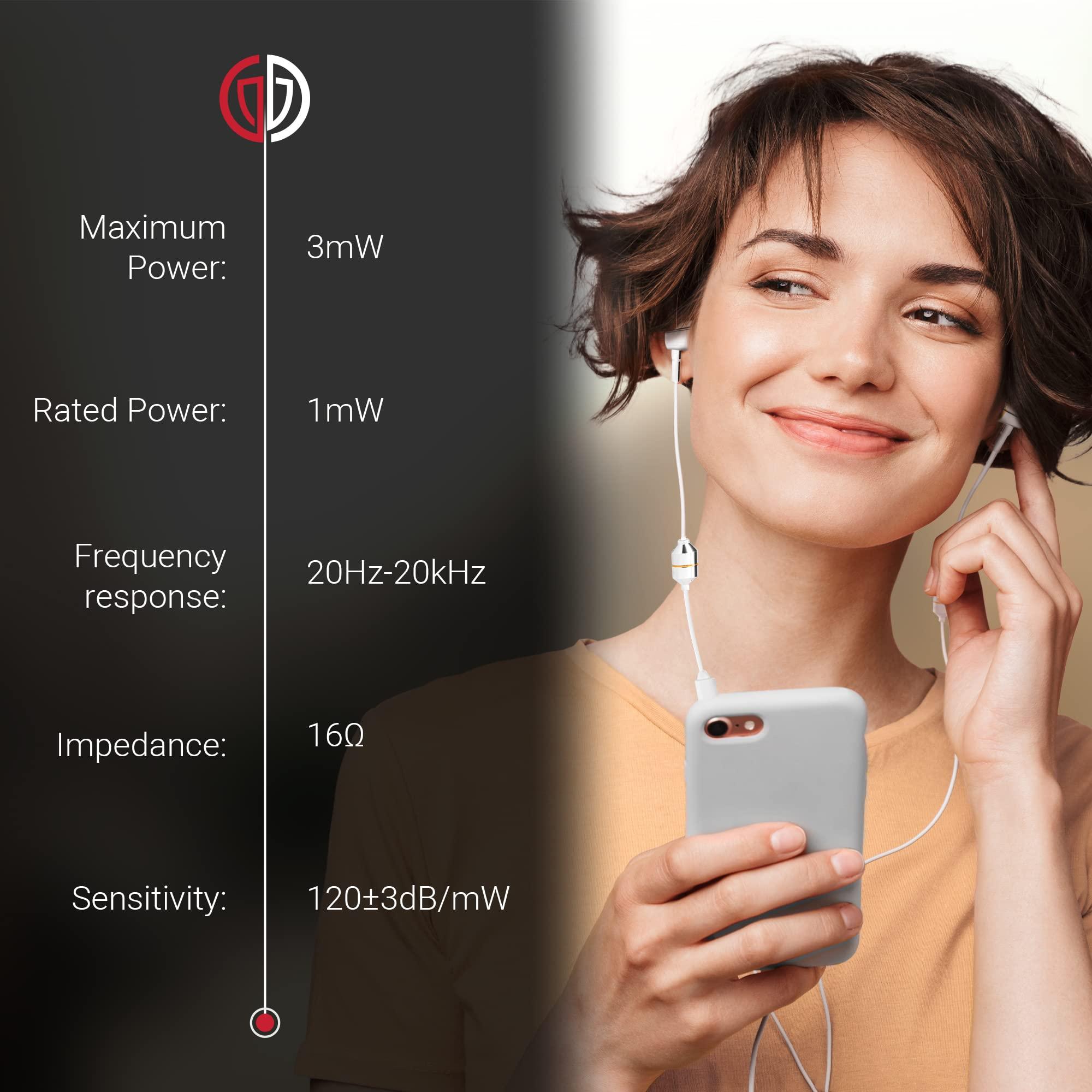 ATMOSURE ATMOSURE Air Tube Headphones Anti Radiation EMF Free Headphones with Carry Case, Microphone, Volume Control, Clipper and Set of Ear Tips