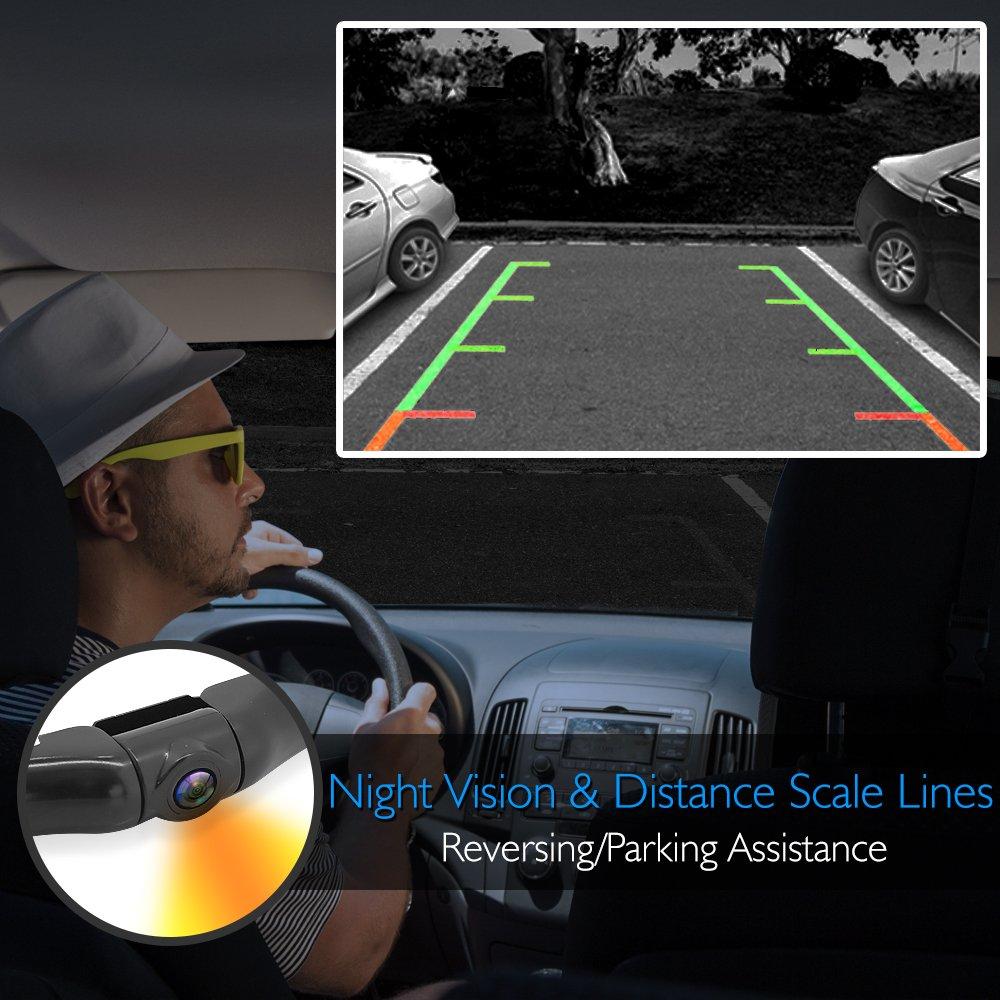 Pyle Pyle Dash Cam, Rearview Mirror Monitor, Night Vision, 7.4 LCD Screen, Backup Camera, Slim Bar Design, Waterproof IP-69, G-Sensor, Audio Recording, 32GB Memory Slot, Universal Mount, Includes Cables