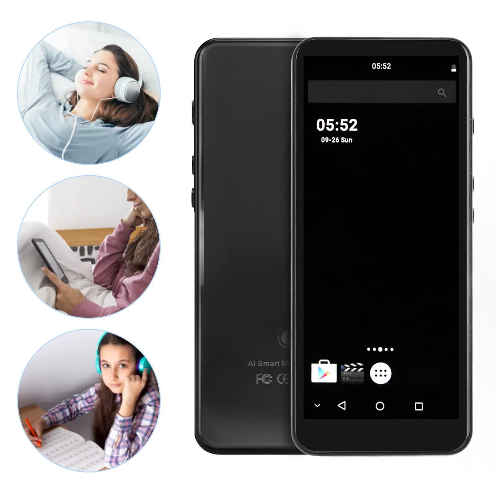 Luqeeg MP4 Player with Bluetooth and, 5 Full Mp3 Mp4 Player with Speaker, Android Portable Digital HiFi Sound Music Player for Sports Study Running (128GB)