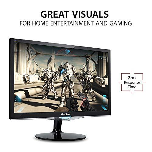 ViewSonic ViewSonic VX2452MH 24 Inch 2ms 60Hz 1080p Gaming Monitor with HDMI DVI and VGA inputs, Black