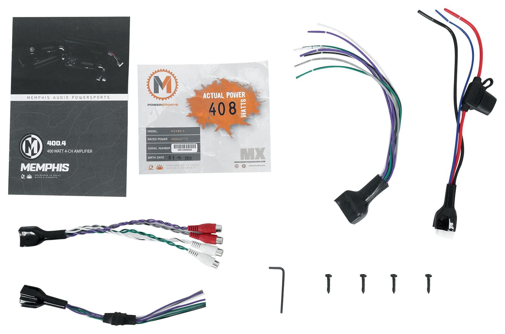 Memphis Memphis Audio MX400.4 400w RMS 4 Channel Powersports UTV ATV Amplifier IP66 Amp