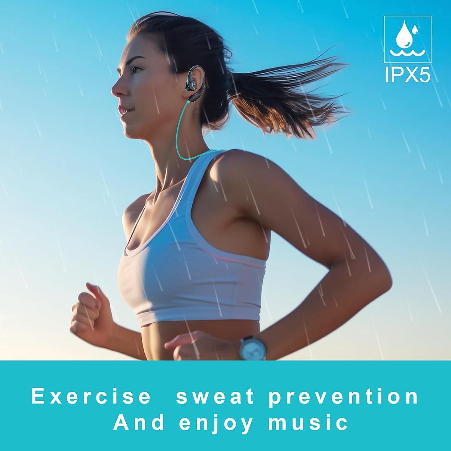 VJK VJK Sport Headphones Wired Earbuds Over Ear Headphones with Earhooks Microphone 3.5mm Plug Sweatproof Running Earphones for Workout Jogging Gym Ear Buds for computer