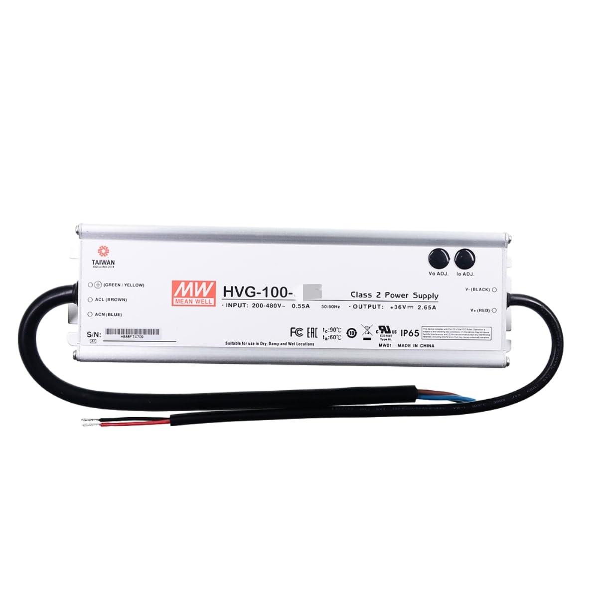 MEANWNVV Mean Well HVG 65W 36V 2.65A LED Driver HVG-65-36AB AC-DC