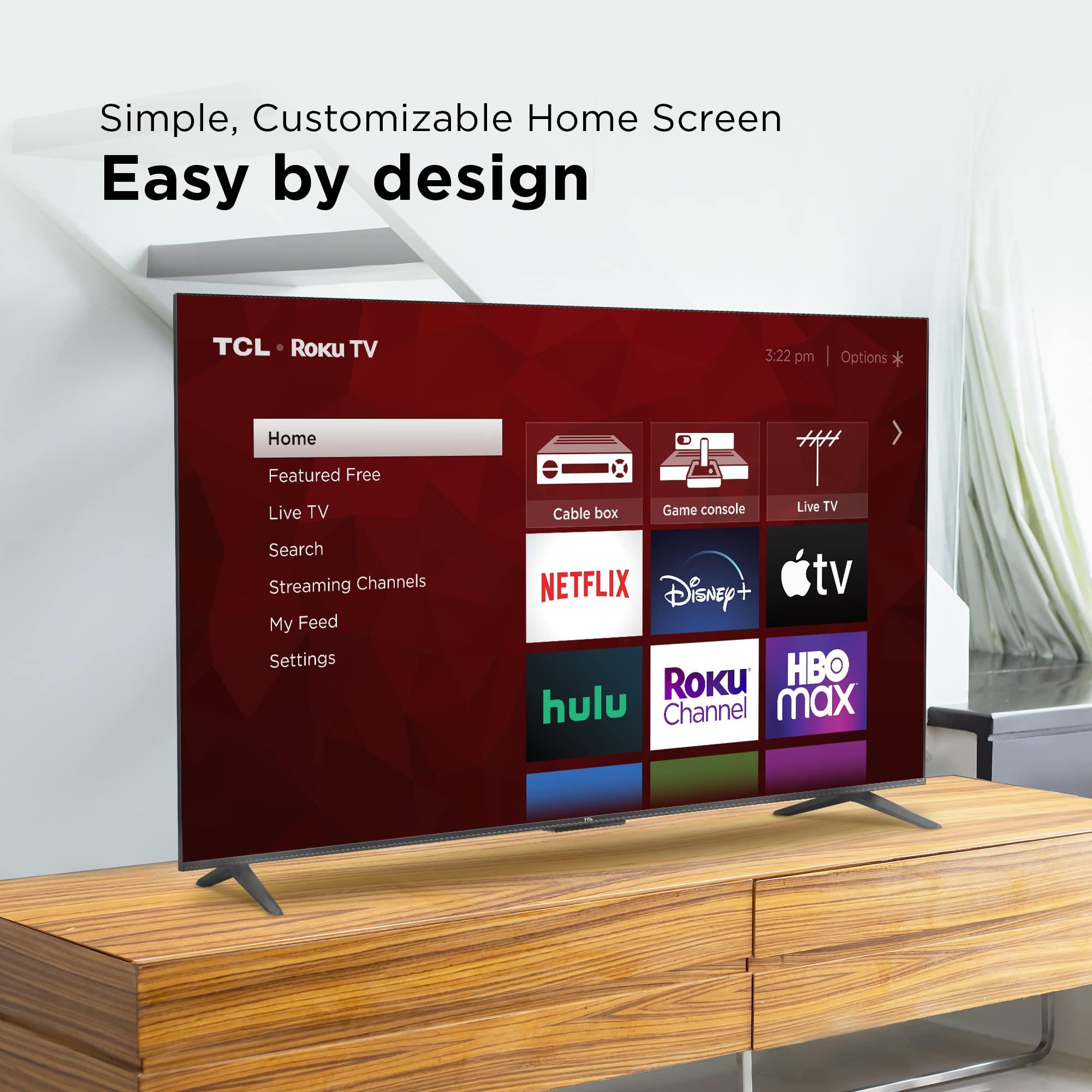 TCL TCL 43" Class 4-Series 4K UHD HDR Smart Roku TV 43S455, Black