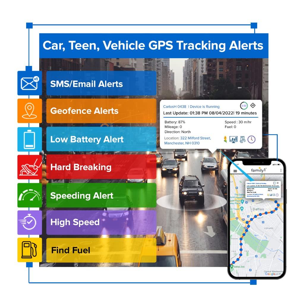 Family1st No Monthly Fee GPS Tracker - Family1st - 1 Year Subscription Included - Portable Discreet GPS Tracking Device, Compact GPS Tracker for Cars, Vehicles, Kids, Elderly, Teens