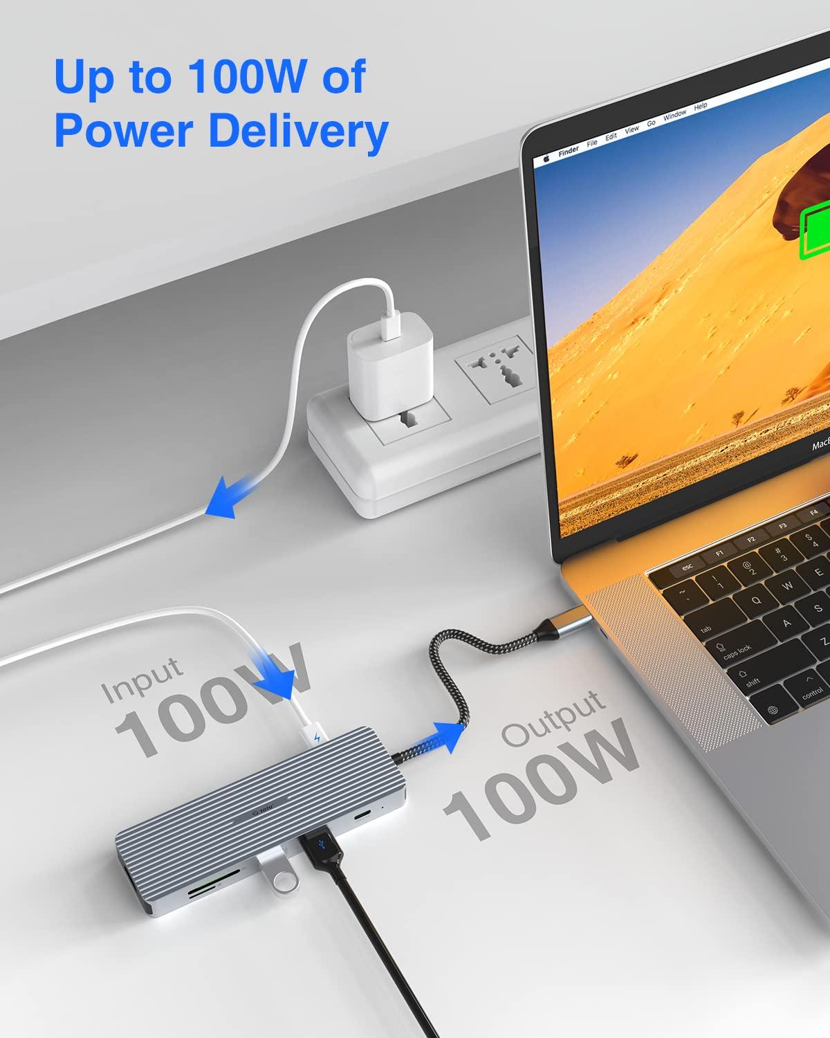 TOTU TOTU 18-in-1 Thunderbolt 3 Docking Station(8K DP)& 9 in 1 100W 4K HDMI USB C Hub