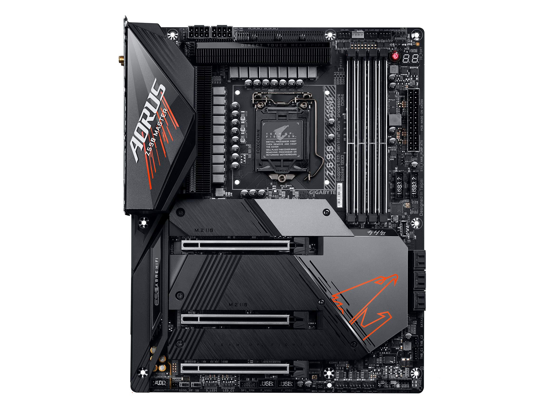 GIGABYTE GIGABYTE Z590 AORUS Master (LGA 1200/Intel Z590/ATX/Triple M.2/PCIe 4.0/USB 3.2 Gen2X2 Type-C/Intel WiFi 6E/AQUANTIA 10GbE LAN/Gaming Motherboard)