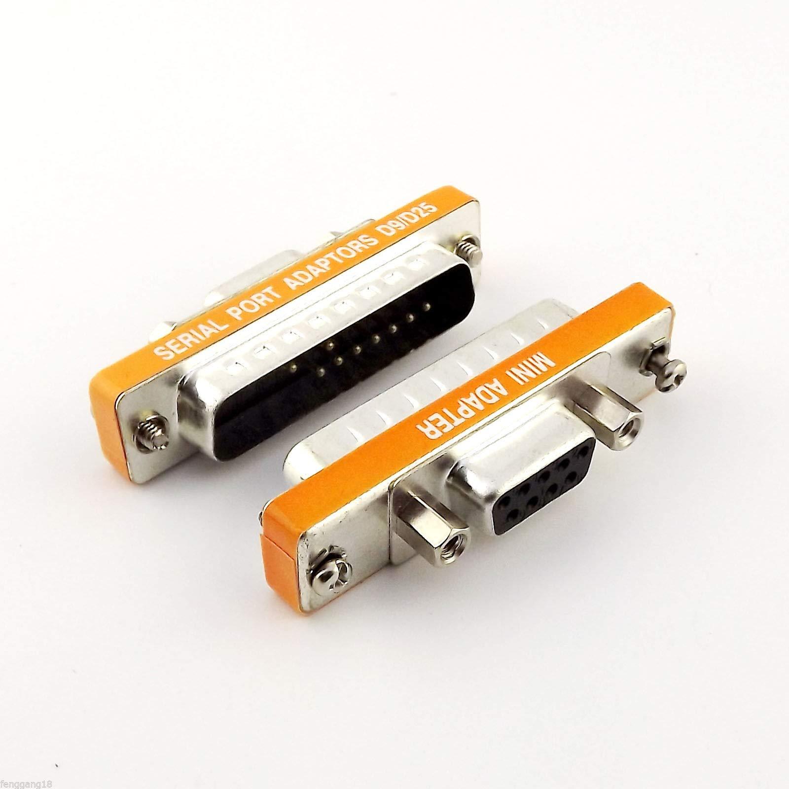 Delmitan Connector and Terminal VGA DB9 9 Pin Female to DB25 25 Pin Male Serial RS-232 Gender Adapter Converter