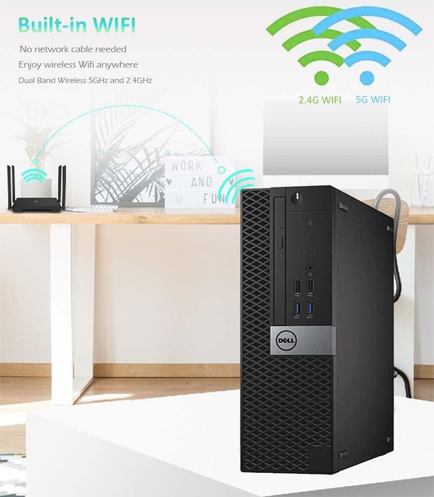 Dell DELL OptiPlex 3040 SFF Desktop Computer Intel Quad Core i7-6700 3.4GHz up to 4.0GHz 16GB Ram 512GB SSD Built-in WiFi & Bluetooth HDMI Dual Monitor Support Wireless Keyboard & Mouse Win10 Pro (Renewed)