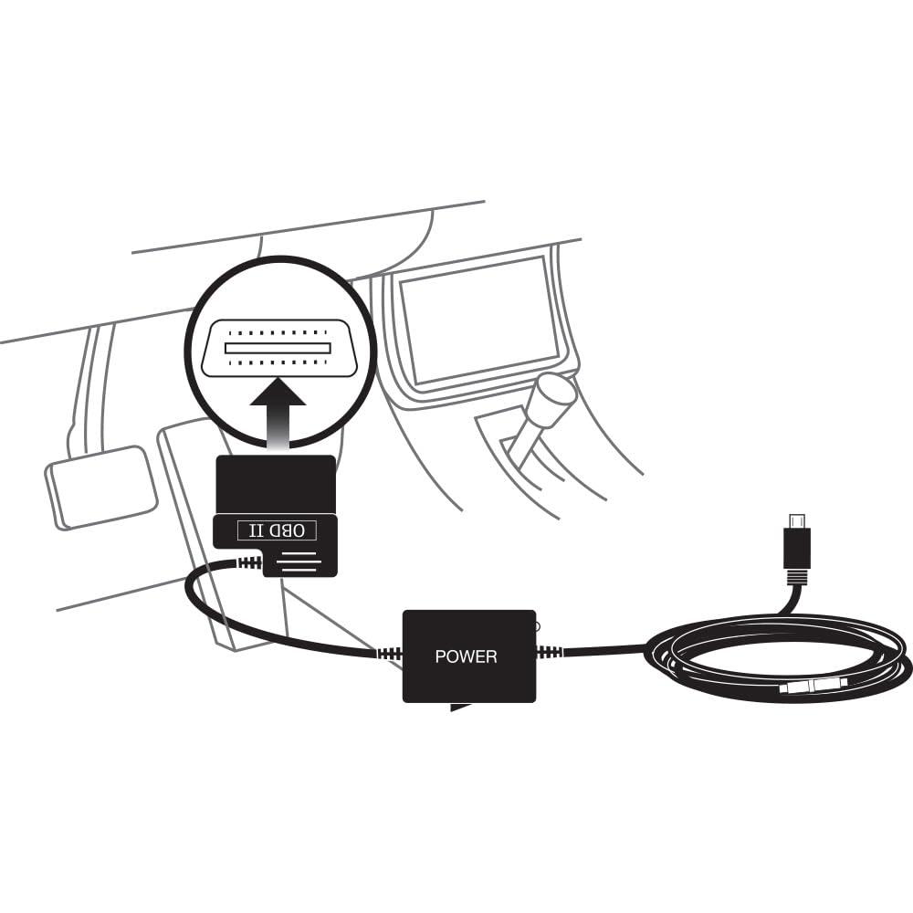 Cobra Cobra 2.5A DIY Hardwire Kit Designed for Cobra and Drive HD Products: OBDII Port to Micro-USB, 15ft Cable, Intelligent Power Management, Enables Parking Mode and Motion Detection Feature