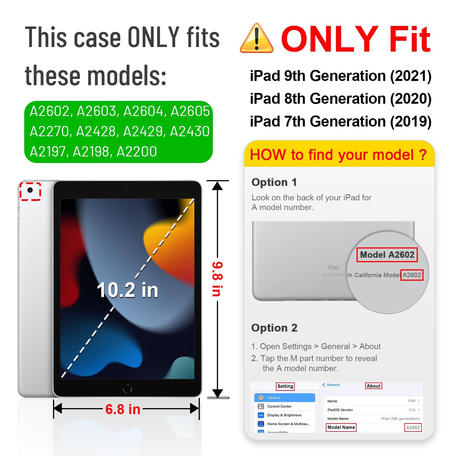 Fintie Fintie SlimShell Case for iPad 9th / 8th / 7th Generation (2021/2020/2019 Model) 10.2 Inch - [Built-in Pencil Holder] Soft TPU Protective Stand Back Cover, Auto Wake/Sleep, Composition Book Black