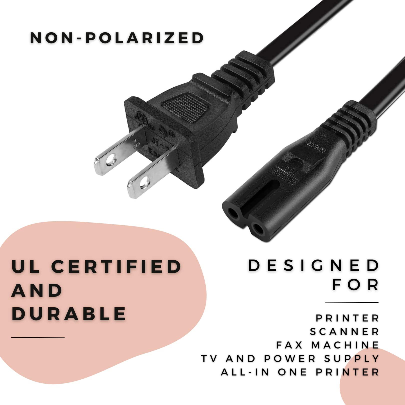 DIGITMON DIGITMON 1FT Premium 2-Prong Replacement AC Power Cable Compatible for Logik LNPHP15 HP Laptop Charger