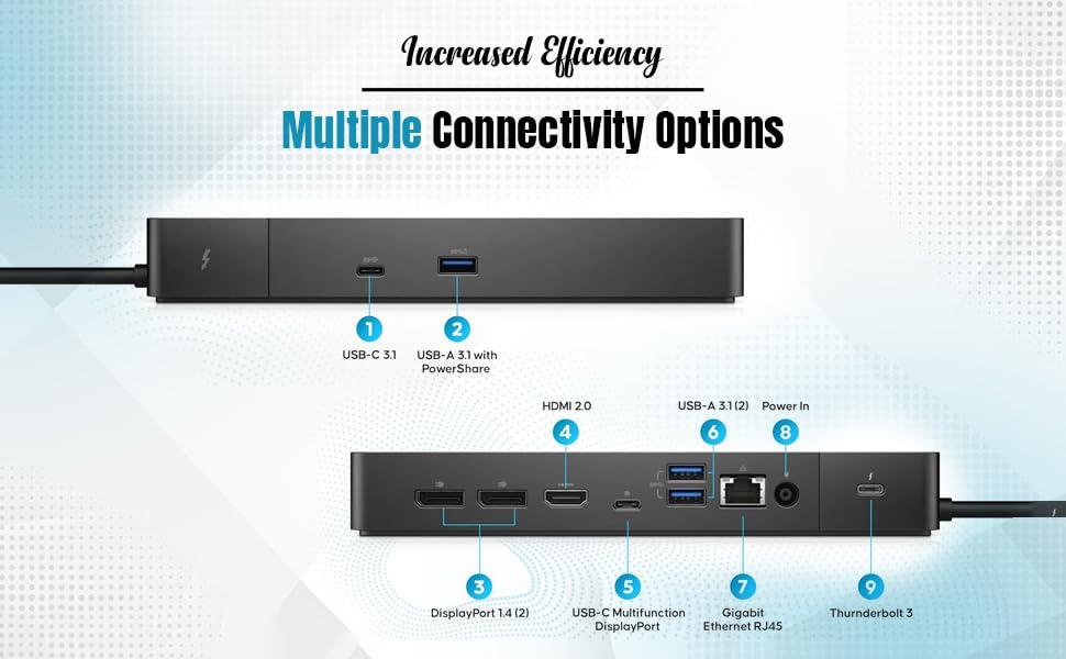 IT Superstore WD19TBS Universal Docking Station (1x DP, 1x RJ45, 1x HDMI, 1x USB-C, 1x MFIBER) (Renewed)