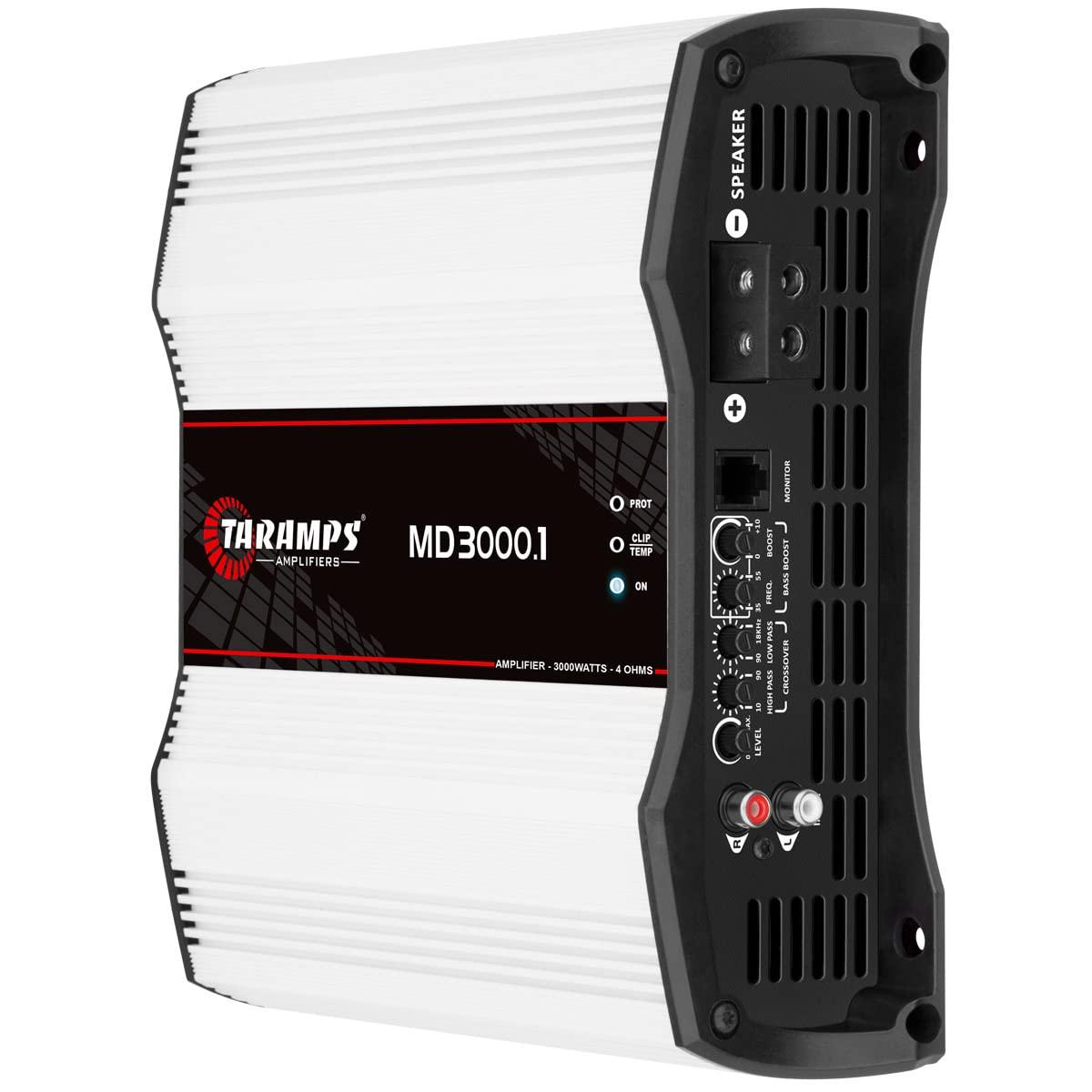 Taramp's Taramps MD 3000.1 Amplifier 4 Ohms 3000 Watts RMS 1 Channel Full Range, Car Audio Monoblock, LED Monitor Indicator, Class D Great for Subwoofer, MD 3k