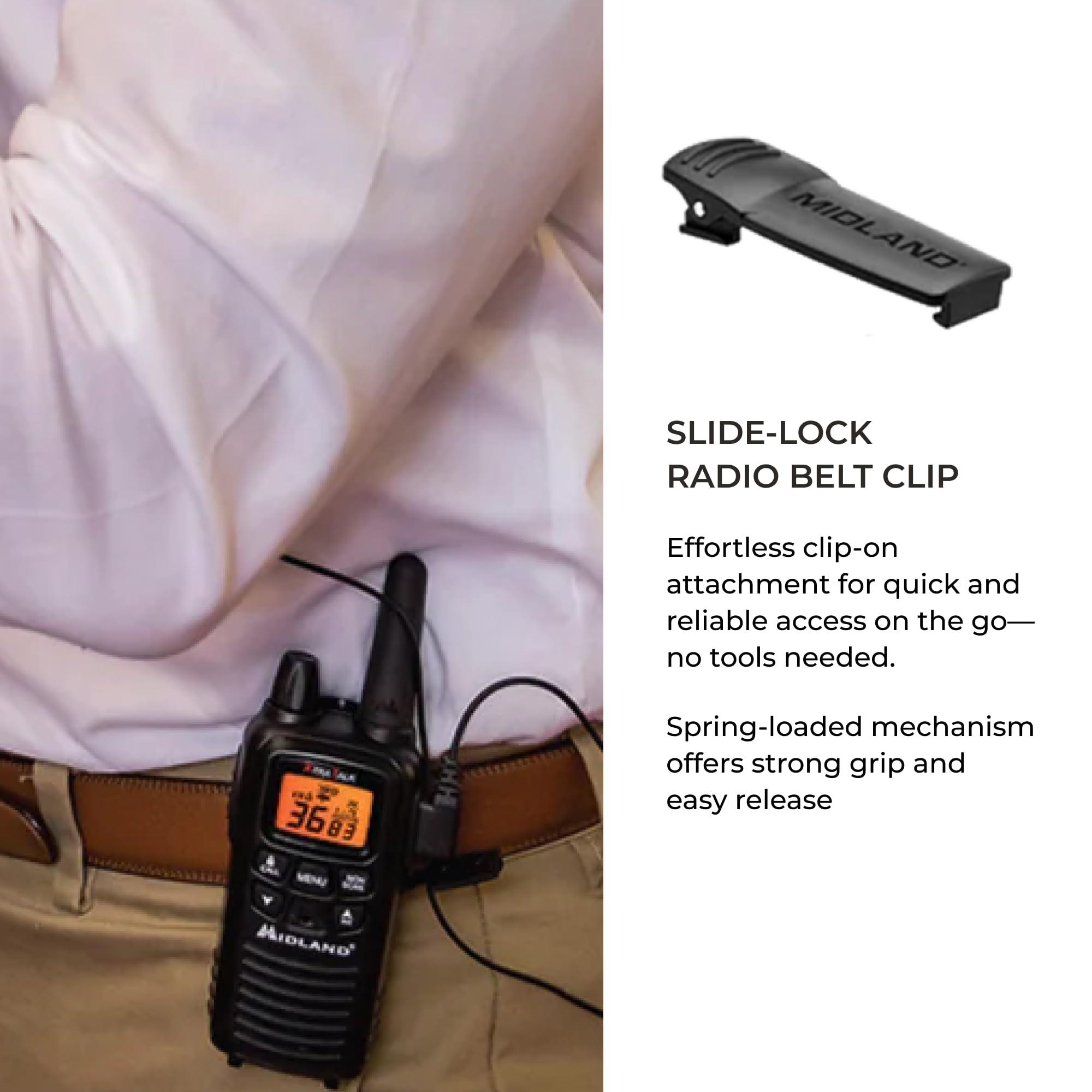 Midland LXT600BBX6 Midland LXT600BBX6 FRS Business Walkie Talkies - Long Range 36-Channel Two-Way Radios with Headsets and Charging Base, NOAA Weather Alerts (6-Pack, Black)