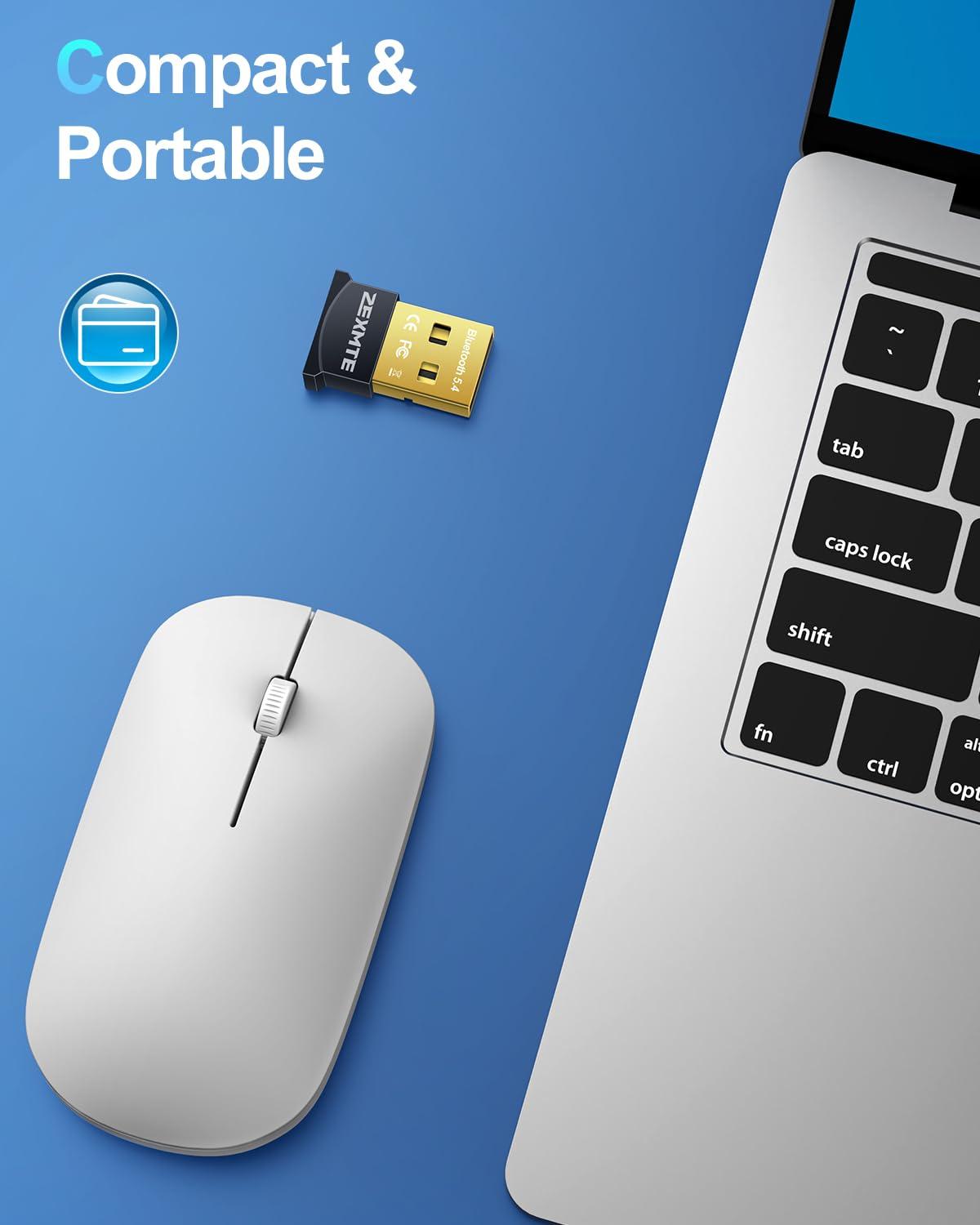 ZEXMTE ZEXMTE USB Bluetooth Adapter for PC, 5.4 Bluetooth Dongle, Plug-and-Play for PC, Laptop, Mouse, Keyboard, Headsets, Speakers, Support Windows 11/10/8.1/7