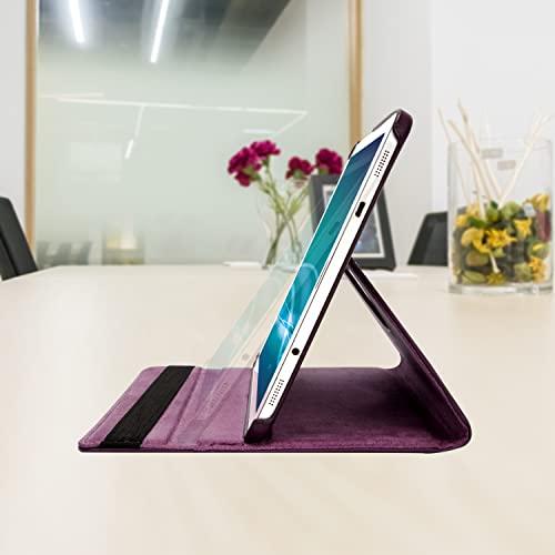 R.SHENGTE Case for Samsung Galaxy Tab S2 9.7 inch (SM-T810 T813 T815 T817 T818 T819), 360 Degree Rotating Stand Case Smart Protective Cover, Bonus Stylus Pen,Screen Film (Purple)