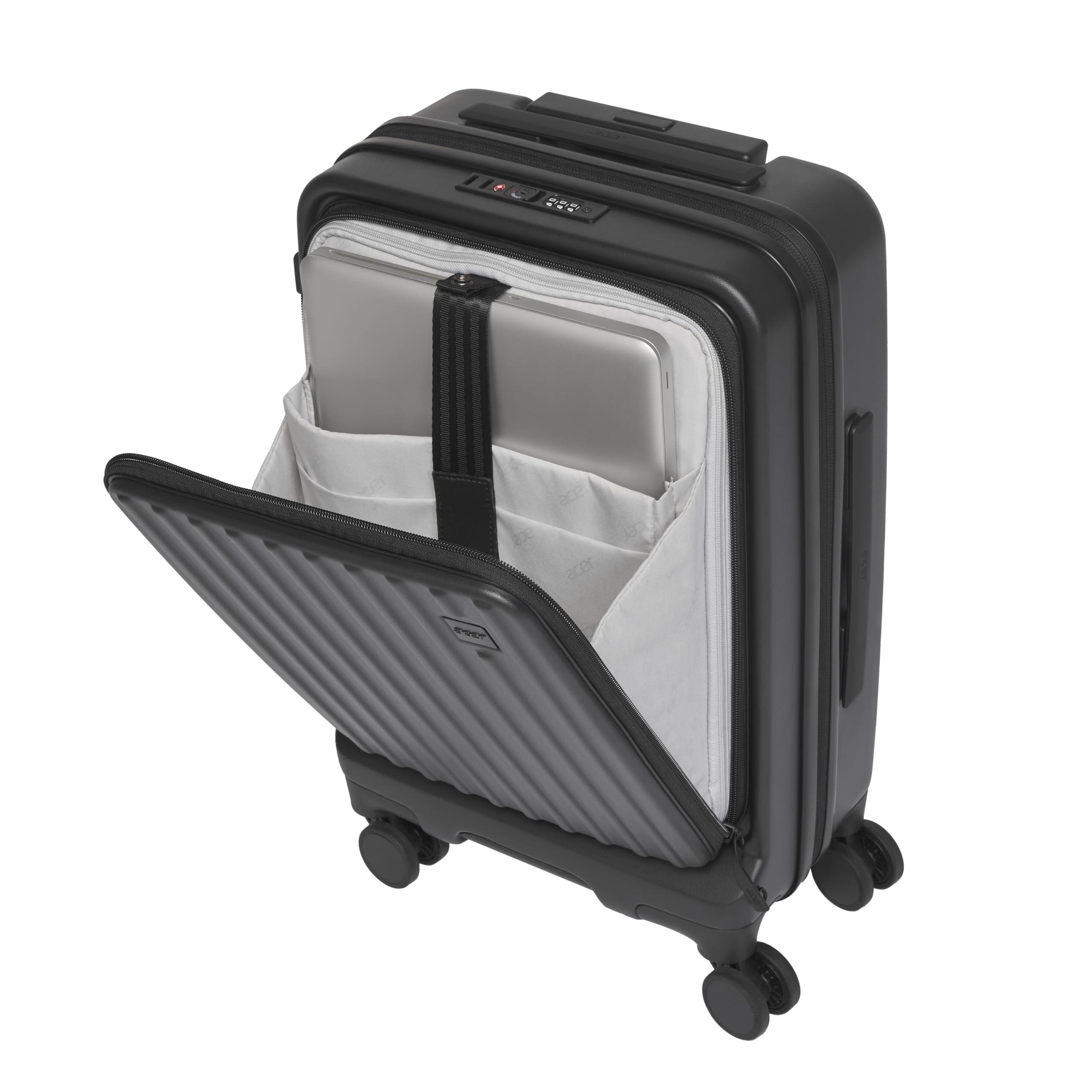 acer Acer Hardside Expandable Luggage Laptop Bag with Spinner Wheels, Black