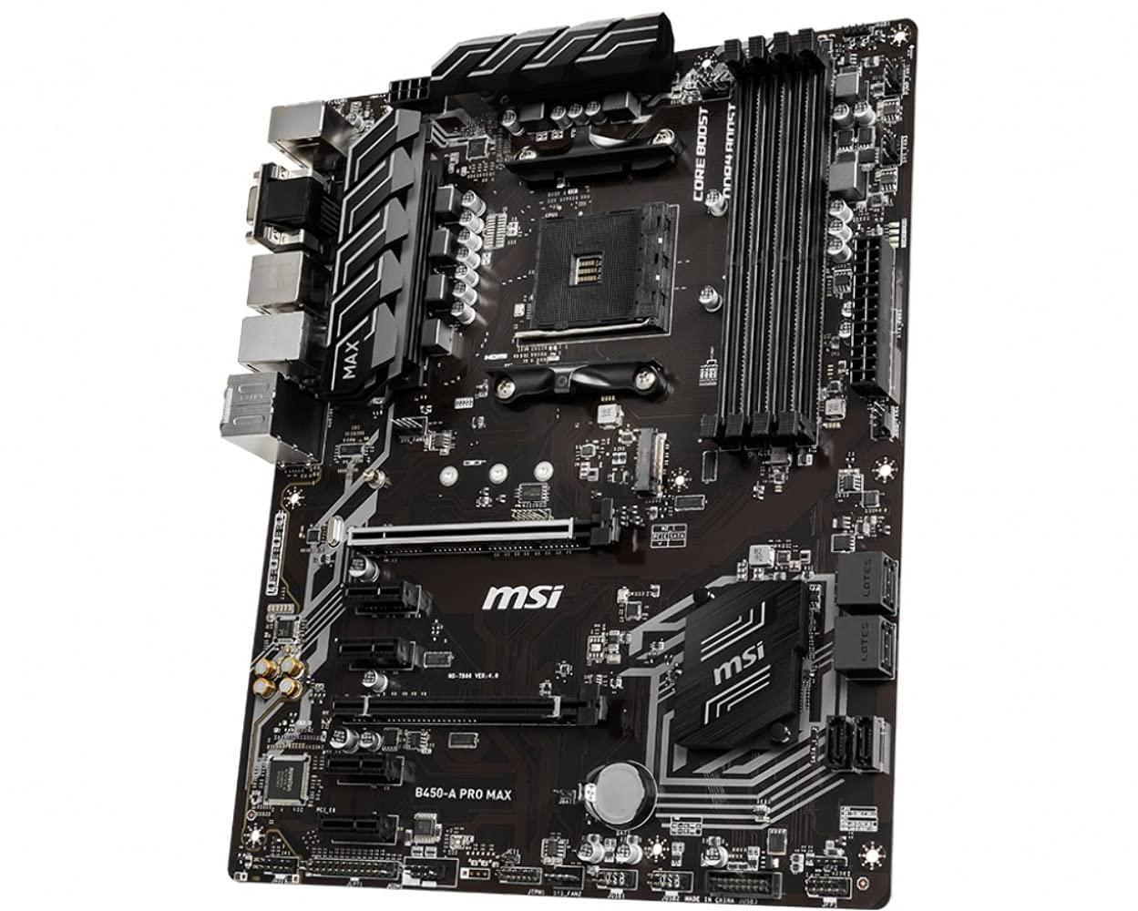 MSI MSI ProSeries AMD Ryzen 2ND and 3rd Gen AM4 M.2 USB 3 DDR4 D-Sub DVI HDMI Crossfire ATX Motherboard (B450-A Pro Max) (B450APROMAX)