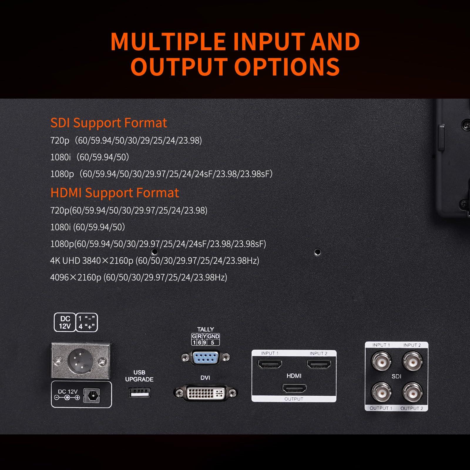SEETEC SEETEC P215 PRO 21.5" 1000nit Broadcast Director Production Monitor with LUT Waveform HDR, 3G-SDI HDMI Input Output, HDMI Support 4K 60