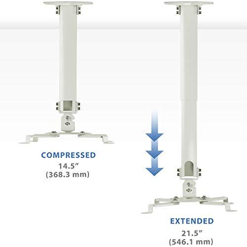 Mount-It! Mount-It! Ceiling Projector Mount | Full Motion and Height Adjustable from 14.5 - 21.5 Inches | Universal Bracket Fits Epson, Optoma, Benq, and Viewsonic Projectors | 30 Lbs Capacity (Medium)