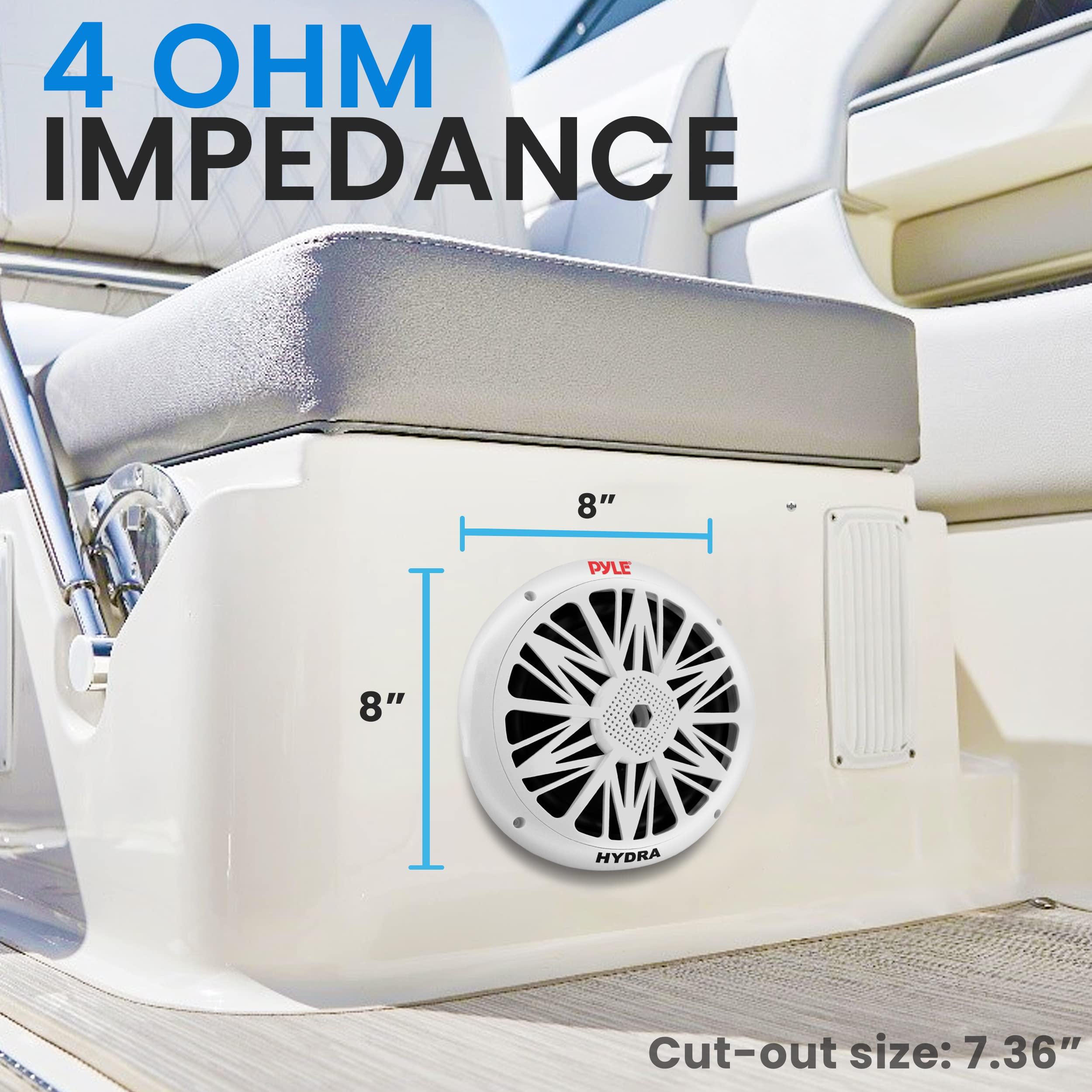 Pyle Pyle 8 Inch Dual Marine Speakers 10 Inch - 1 Pair (White) & 6.5 Inch Dual Marine Speakers (White)