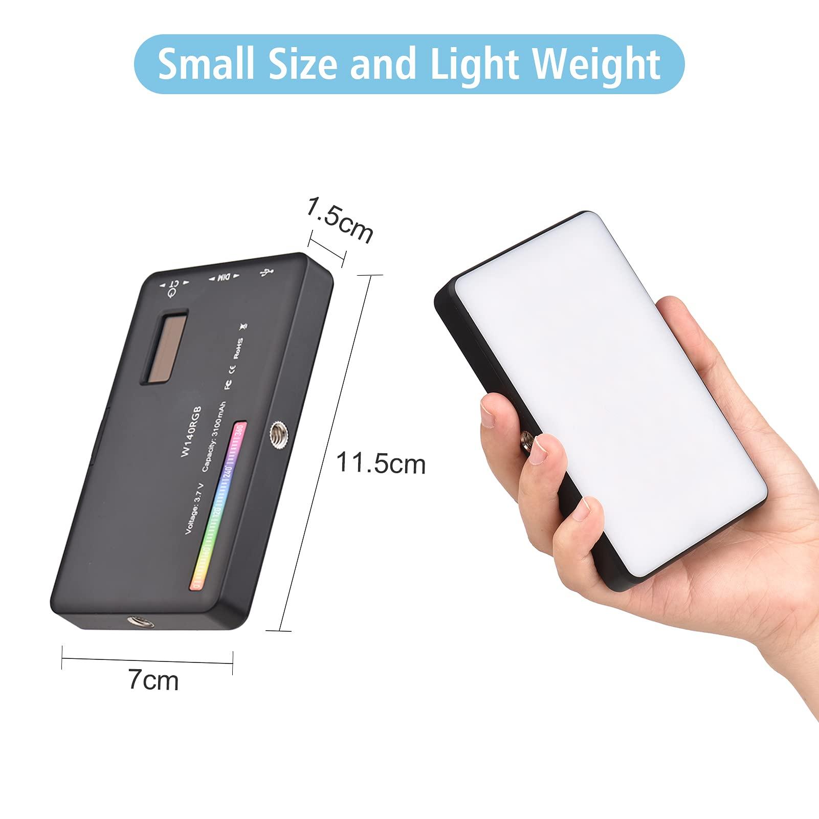 Andoer Andoer W140 RGB LED Video Light, LED Camera Light Panel 2500K-9000K Dimmable Rechargeable Photography Fill Light for Vlog Live Streaming Video Conference YouTube Tiktok