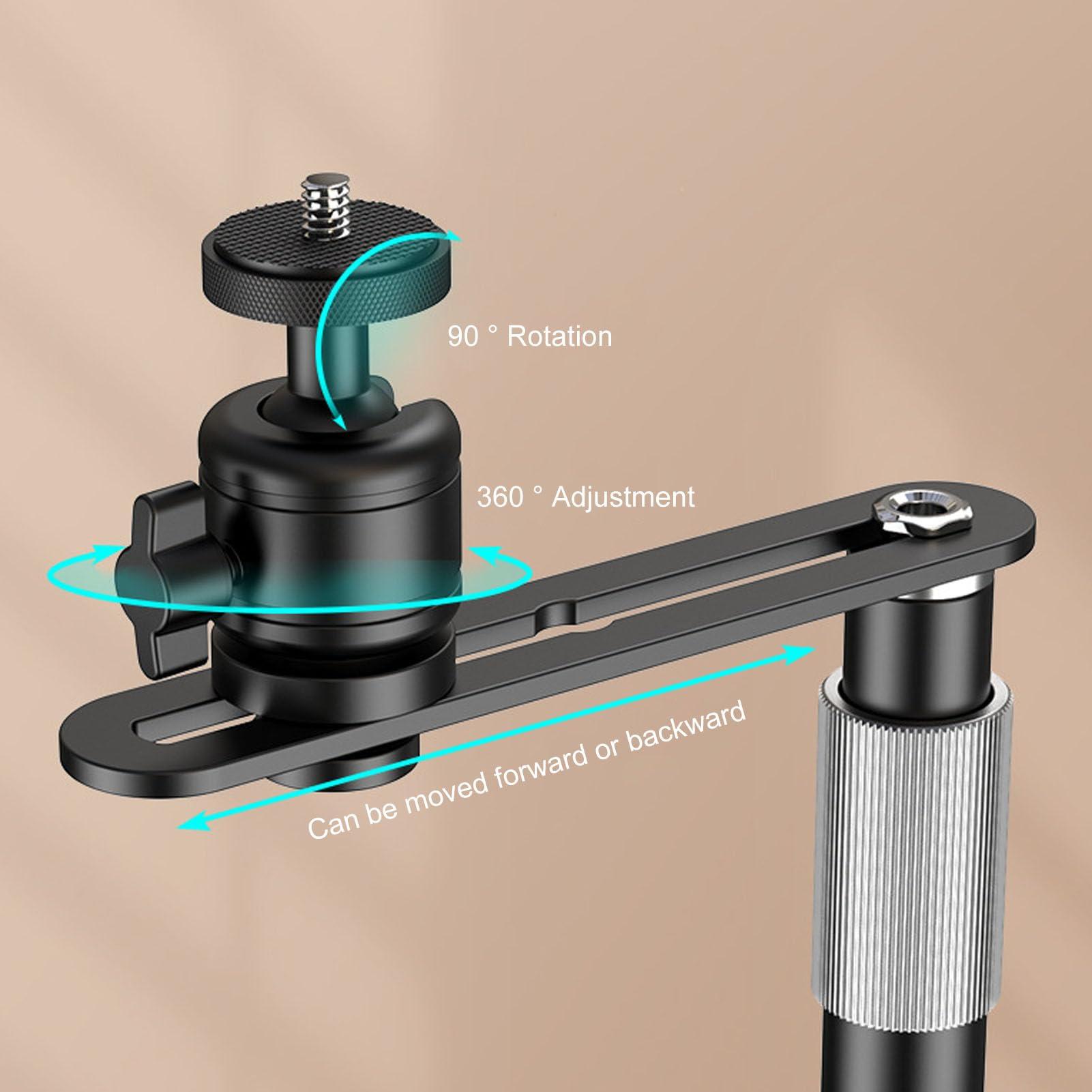 Dpofirs Projector Stand for Bed Headboard, Couch Back, Adjustable Height, 360 Degree Rotatable 90 Degree Tiltable, Metal Structure Projector Mount (White)