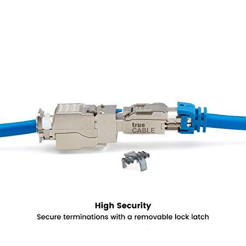 TRUE CABLE trueCABLE Cat6A Toolless Field Termination Plug, Shielded (STP), PoE++ (4PPoE), TAA Compliant, ANSI/TIA & ISO/IEC Certified, CE Listed, Modular RJ45 Male Connector, 12 Pack